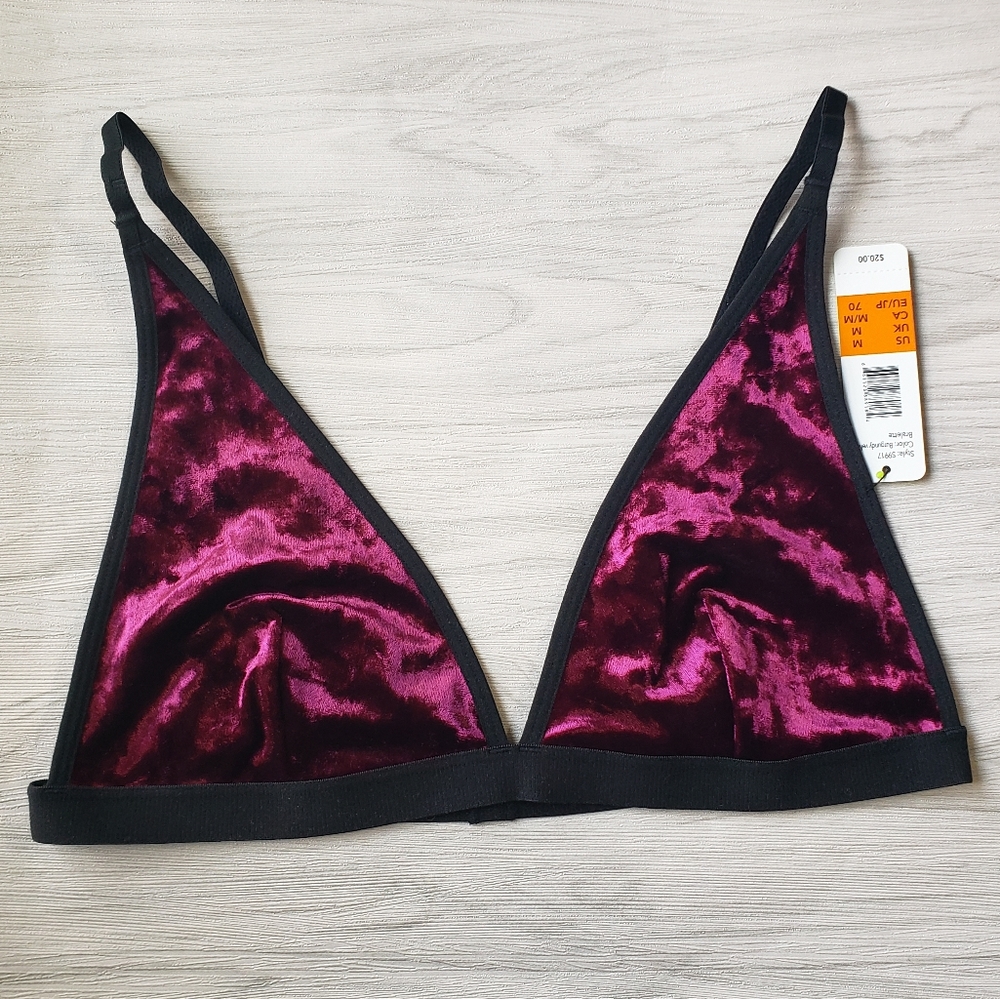 Burgundy velvet bralette - Picture 4 of 5